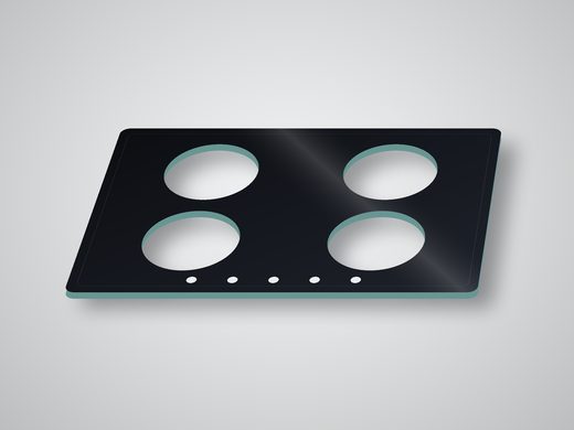 4-burner hob glass, black